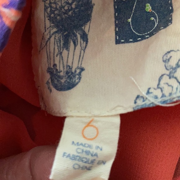 Edme & Esyllte Anthro Phosphorescence Silk Coral Pink Purple Paisley Skirt - 6 - Picture 10 of 12